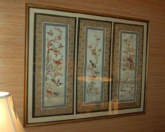 Chinese silk panels