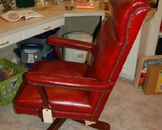 Red leather office chair