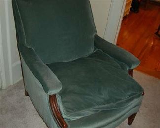 Upholstered velvet chair