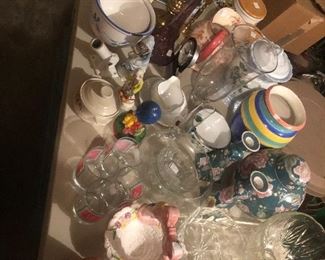 Tables full of glassware 