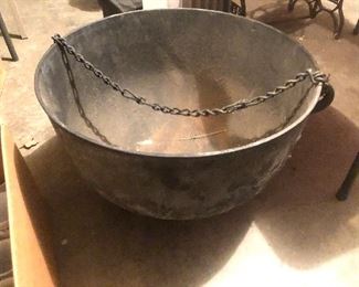 Large cast iron cauldron 