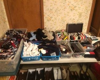 More ties,  socks, shoes, belts, and misc