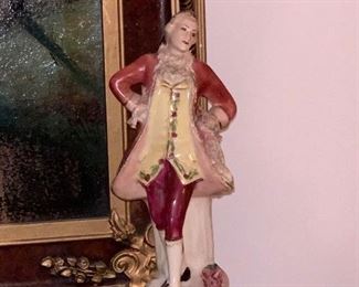 Vintage Victorian Figural Man and Woman Statue lamps 