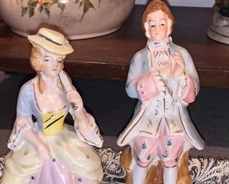 Pair of Victorian Colonial man and woman figurine