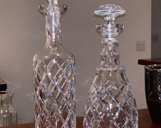 2 Cut glass decanters 
