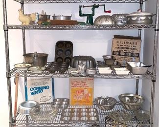 Vintage kitchen items - Stainless steel shelf is NFS