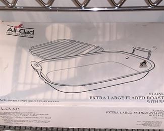 New in box All-Clad Extra large flared roaster pan - you're going to need this roaster for your Christmas dinner 