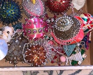 Vintage beads and sequins ornaments 