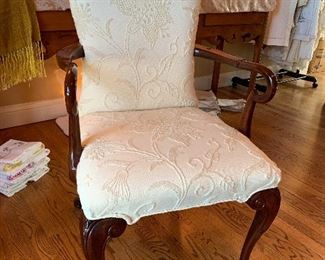 Absolutely gorgeous  white on white, Queen Anne arm chair