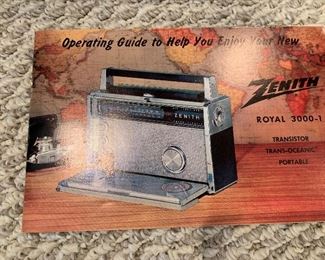 Zenith Royal 3000-1 Transistor, Trans-Oceanic, Portable Radio 