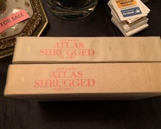 1958 Ayn Rand - Atlas Shrugged, volume 1 & 2 - Books have been kept in a thick plastic book cover to keep them in perfect condition 