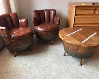 furniture barrel chairs barrel table