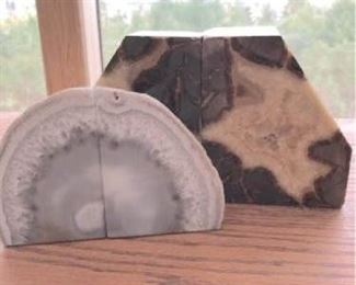 stone quartz bookends
