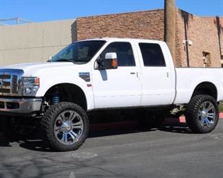 100: 2008 Ford F-250 with 6.4l Powerstroke Diesel 4x4 CURRENT SMOG!! See Video!
Brand new engine and fuel system. both with 1 year warranty. 8" Pro Comp lift with King shocks front and year. New 24" Wheels and 37" tires. $5,000 stereo system with navigation. Mag-Hytec trans pan and rear diff cover. Amp Research Power steps and Banks power system. Cold A/C!
DMV registration estimate: $410 and $70 doc fees 
