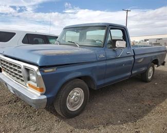 130: 1979 Ford F100 Custom
F10GRFE6714
Currently on non op, California Title in hand 
DMV fees: $37 and $70 doc fees 