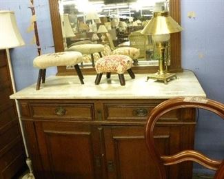 Marble Top Antique Cabinet