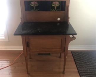 UNIQUE ANTIQUE DRY SINK WITH SLATE TOP