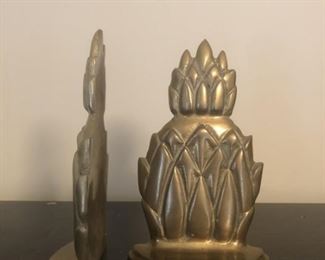 BRASS PINEAPPLE BOOKENDS