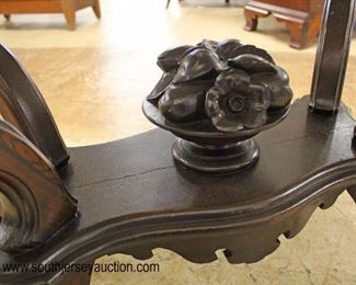  ANTIQUE Walnut Turtle Top Marble Top Parlor Table 