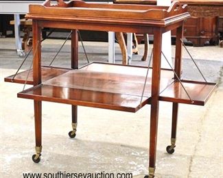  Mahogany Inlaid Tray Top Pop Out Sides Tea Table 