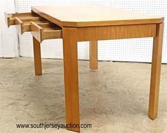  Burl Maple “Baker Furniture” 3 Drawer Contemporary Desk 