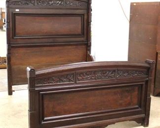  ANTIQUE Burl Walnut Carved 3 Piece Marble Top Victorian Full Size Bedroom Set with Lockside High Chest and Tennessee Brown Marble in the Original Finish 
