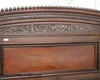  ANTIQUE Burl Walnut Carved 3 Piece Marble Top Victorian Full Size Bedroom Set with Lockside High Chest and Tennessee Brown Marble in the Original Finish 