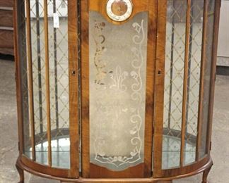  VINTAGE Art Deco Style Queen Anne Display Cabinet with Clock – Nice Model 