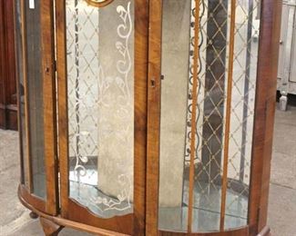  VINTAGE Art Deco Style Queen Anne Display Cabinet with Clock – Nice Model 