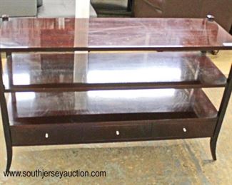  Contemporary Style “The Barbara Barry Collection by Baker Furniture” 3 Tier Mahogany Console Table 