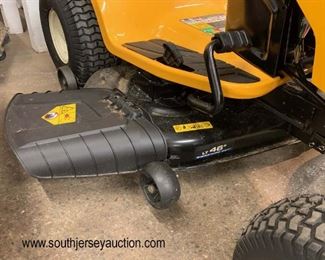  LIKE NEW Cub Cadet XT1 Enduro Series Mower Tractor, 46" Signature Cut Mower Deck and Polar Trailer by Clam 