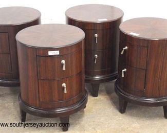  Set of 4 “Schnadig Furniture” 2 Drawer Round Contemporary Bedside Stands 