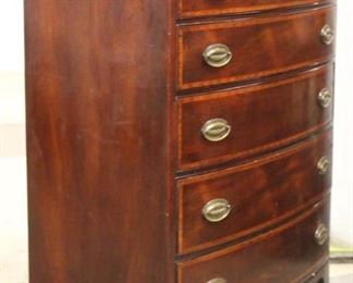  Burl Mahogany 7 Drawer High Chest 