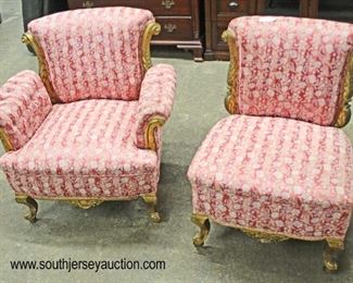  PAIR of Upholstered Petite Victorian Chairs 