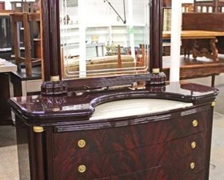  Italian Lacquer Marble Top Dresser with Mirror – Made in Italy 
