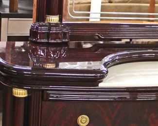  Italian Lacquer Marble Top Dresser with Mirror – Made in Italy 