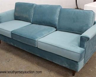  NEW Blue Velour Modern Design Sofa 