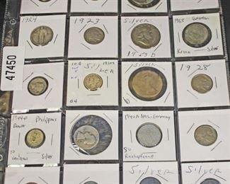  Sheet of U.S. and Foreign Silver Coins 