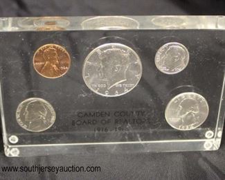  U.S. 1964 Silver Coins Paperweight 
