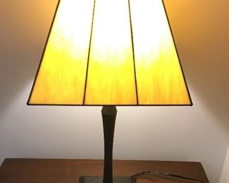 Contemporary Lead Glass Wrought Iron Table Lamp