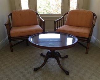 Rattan Pair of Chairs