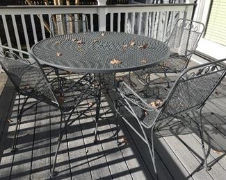 Outdoor Wrought Iron Table and Chairs