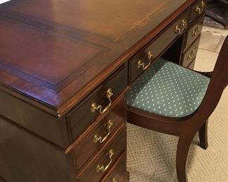Leather Top Kneehole Desk