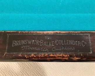 Antique Pool Table "The Brunswick Blake Collender Co"