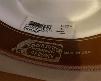 Stetson Cowboy Hat -  4 X Beaver Skyline (Saraha Color) Size 7 3/8 oval