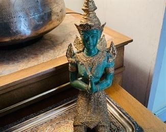 Vintage, Thailand, Military Award, Gilt Bronze Statuette
