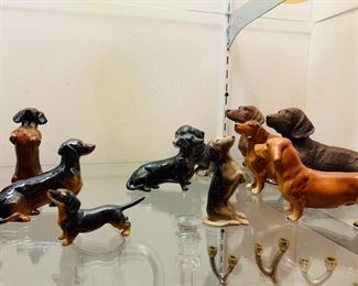 Dachsund Porcelain Figurines, English, Goebel Collectibles