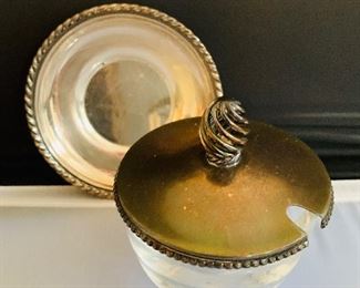 English Silver Jar and Saucer