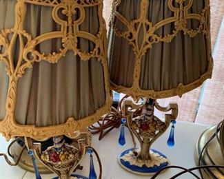 Amazing little lamps - these are cast iron, including the decorative shade frames!