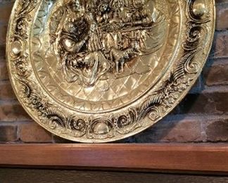Large vintage brass relief 
